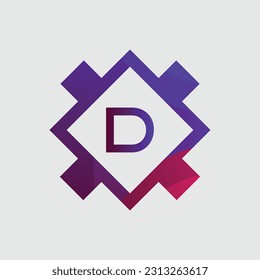 D Logo Farbiges Vektordesign. Symbolkonzept. Abstrakte moderne