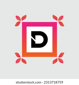 Diseño de vectores coloridos con el logotipo D. Concepto de icono. Resumen moderno