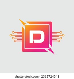 Diseño de vectores coloridos con el logotipo D. Concepto de icono. Resumen moderno