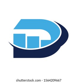 D logo consulting initial letter design template vector illustration