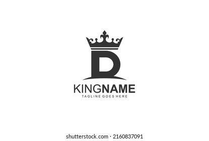 D logo crown for construction company. letter template vector illustration for your brand.