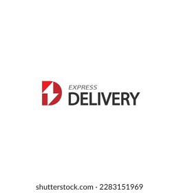 D logo delivery express letter icon symbo