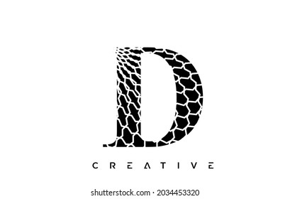 D Logo Design With Abstract Lines. Artistic Elegant Black and White Lines Icons Vector Illustration