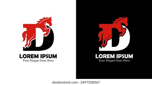 D logo design combined with horse 