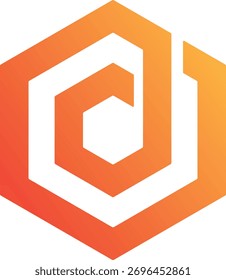 Design do logotipo D. Design do logotipo criativo D. Design de logotipo moderno cor laranja ícone vetor
