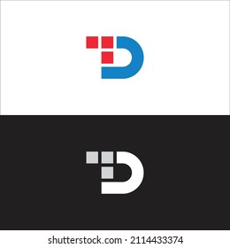 d logo design and creative, d tech logo template.