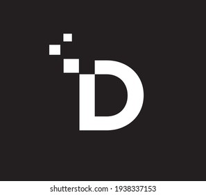 D logo design with dots concept. Modern D letter logo. Abstract D logo design vector