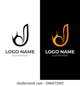 d logo design with flat gold and black color style
