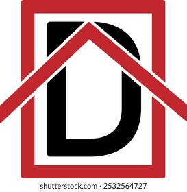D logo design. D house logo vectors. Luxury D house logo design. Letter D house building logo vectors. Simple icon with line shape icon design