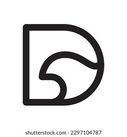 D Logo Design, D icon, Letter D minimalist Logo design