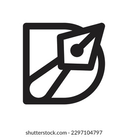 Diseño del logotipo D, icono D, diseño del logotipo minimalista de la letra D