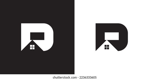 D logo design is intended for construction, building, real estate, home, and property. An awesome trendy and minimal D home logo design template with black and White colors.