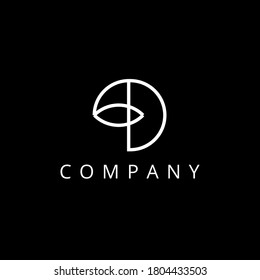 D Logo Design Isolated on White Background