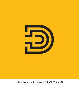 D Diseño y plantilla de logotipo. Letras basadas en las iniciales del icono de Creative D en vector.