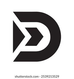 D-Logo-Design auf weißem Hintergrund 