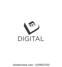 D logo for digital Technology design.