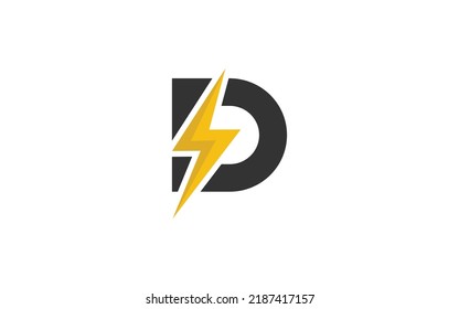 D logo energy vector for identity company. initial letter thunder template vector illustration for your brand.