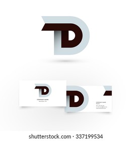 D logo with flag element in elegant colors. Modern icon design logo element with business card template. Best for identity and logotypes