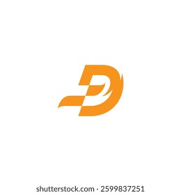 D logo with flat vector design concept