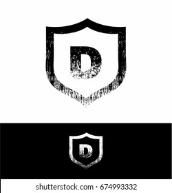 D Logo grunge design vector