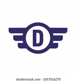 D logo icon vector. Fly logo