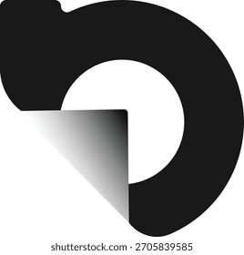 La ilustración del logotipo de D con la esquina de doblez