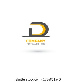 D logo. Initial  D concept logo.flat with 2 color. vector eps 10.editable