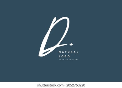 D logo Initial handwriting or handwritten for identity. Logo with signature and hand drawn style.