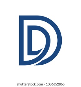 D logo initial letter design template vector