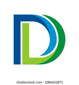 D logo initial letter design template vector