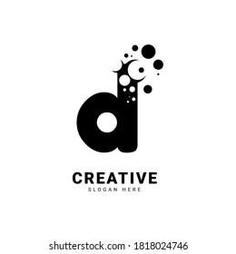 D logo. Initial letter D with dots effect for company and business.