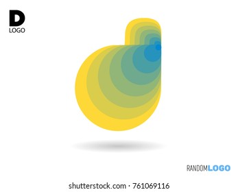 D logo initial. Liquid and flame style. Vector file easy to edit