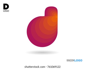 D logo initial. Liquid and flame style. Vector file easy to edit