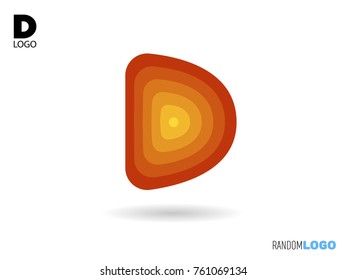 D logo initial. Liquid and flame style. Vector file easy to edit