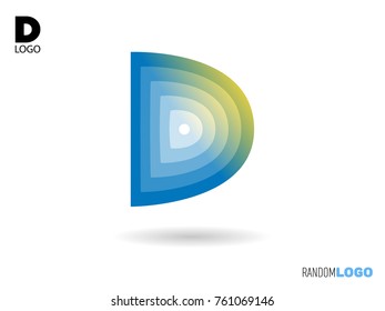 D logo initial. Liquid and flame style. Vector file easy to edit