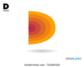 D logo initial. Liquid and flame style. Vector file easy to edit
