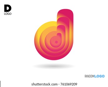 D logo initial. Liquid and flame style. Vector file easy to edit