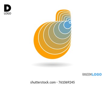 D logo initial. Liquid and flame style. Vector file easy to edit