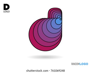 D logo initial. Liquid and flame style. Vector file easy to edit
