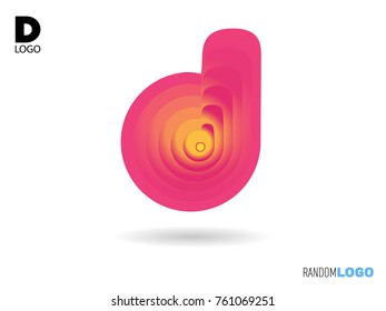 D logo initial. Liquid and flame style. Vector file easy to edit