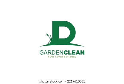 D logo lawncare for branding company. mower template vector illustration for your brand.