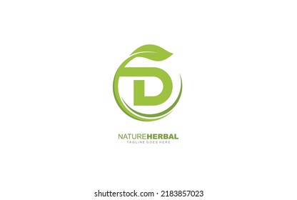 D logo leaf for identity. nature template vector illustration for your brand.