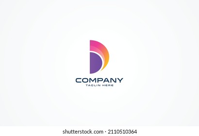D Logo. D Letter Logo Design Vector Illustration Modern Monogram icon.