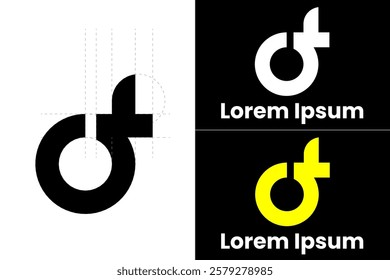 D Logo - Minimalist Geometric Logo: A Monochrome, High-Contrast, and Versatile Design