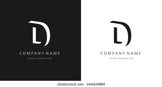 d logo, modern design letter character