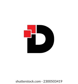 D logo modern technology vector letter branding