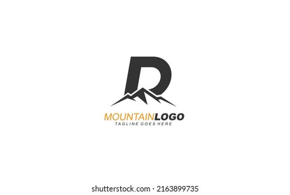 D Logo Berg für Identität. Briefvorlage, Vektorgrafik für Ihre Marke.
