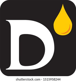 D logo oil in black square shape