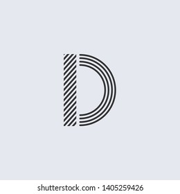 D Logo Outline Symbols Minimalis Logo Stock Vector (Royalty Free ...