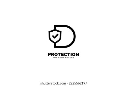 D logo protection for branding company. security template vector illustration for your brand.
